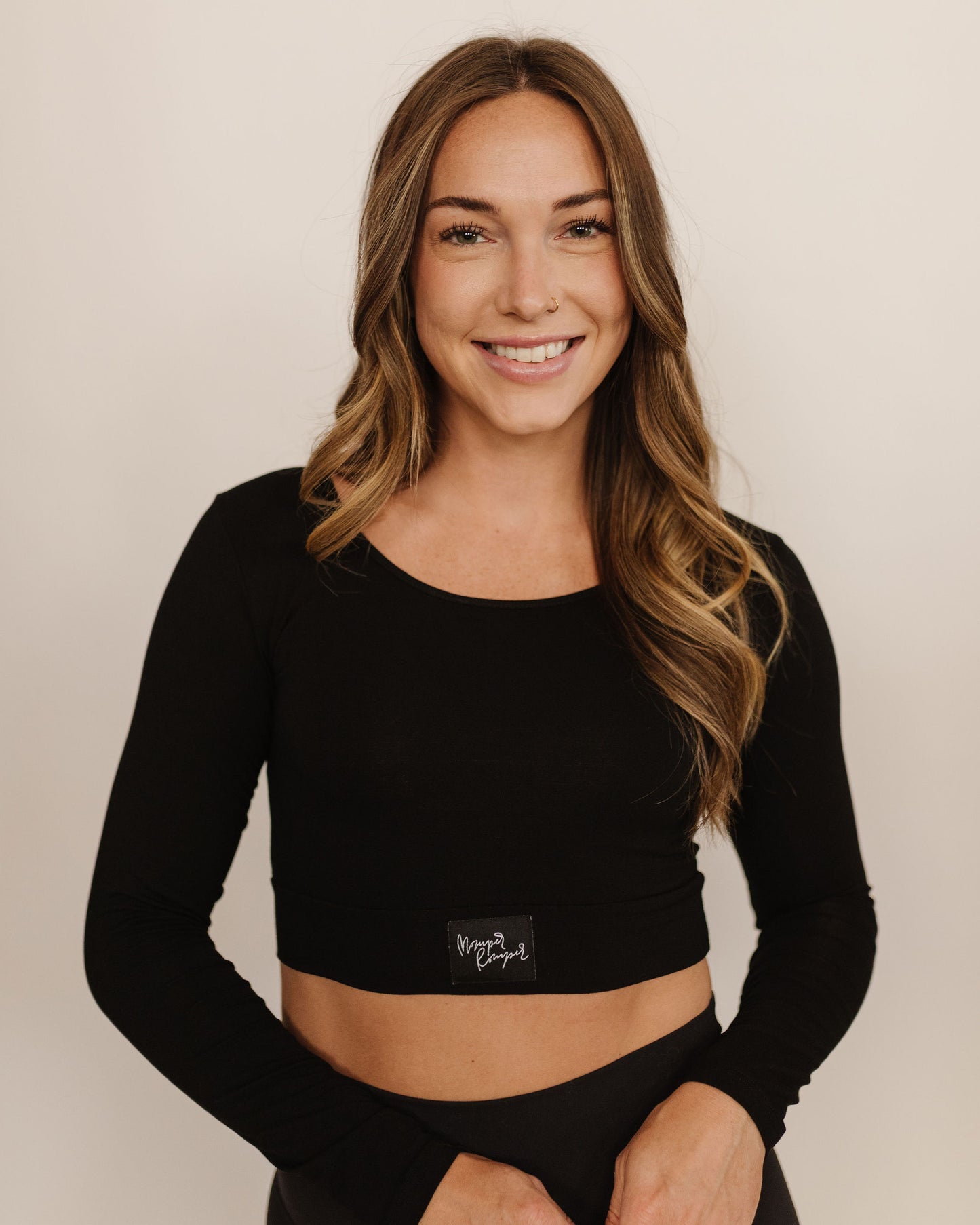 Long Sleeve Layering Top in Black
