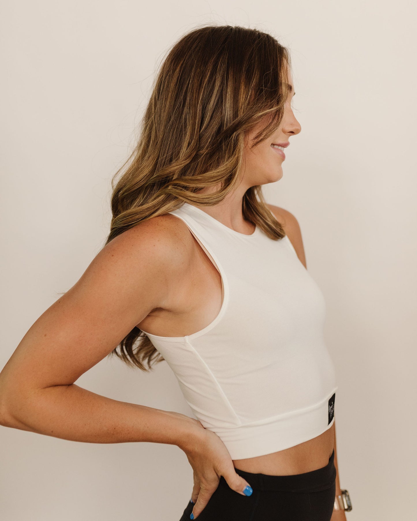 Tank Layering Crop Top in White