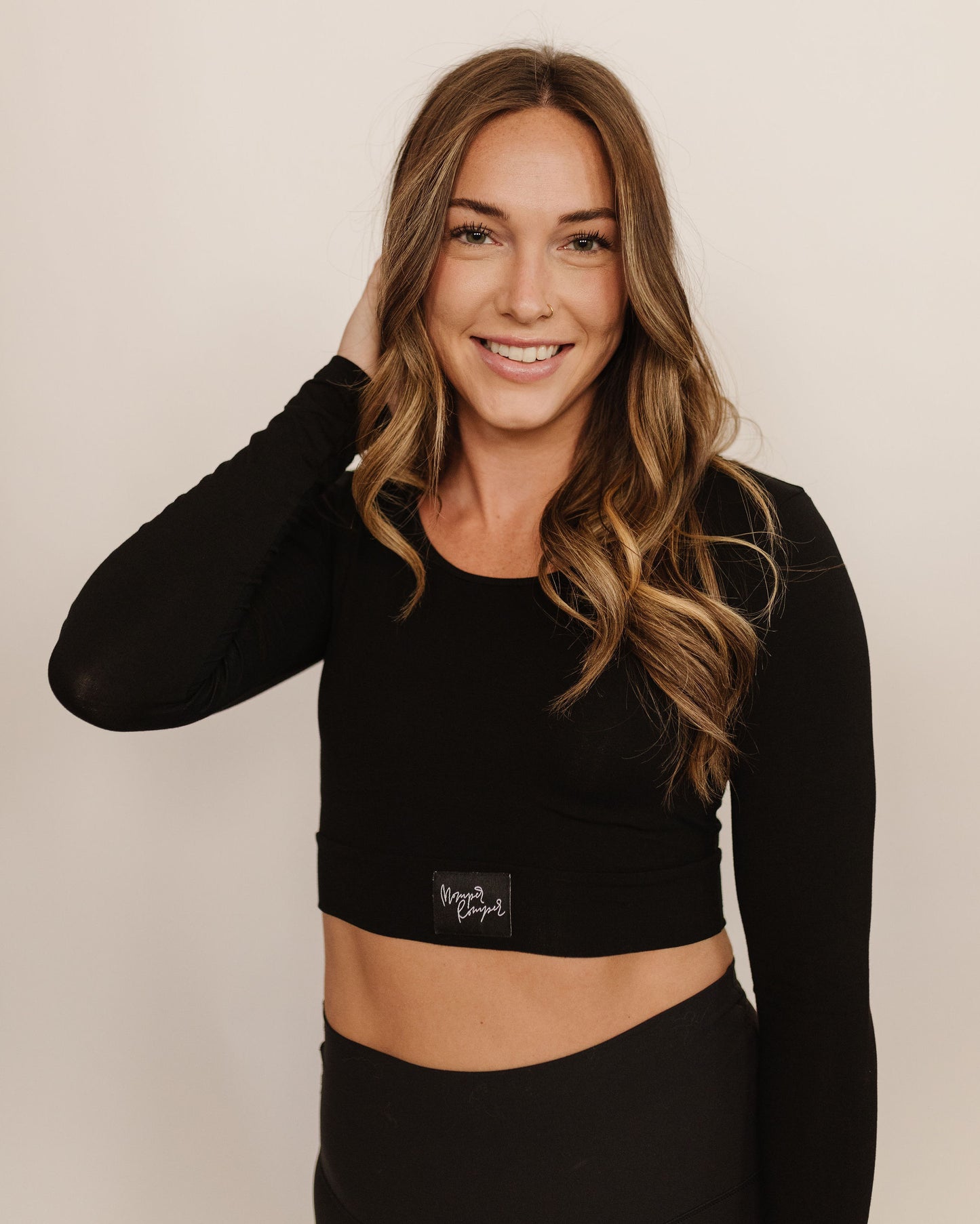 Long Sleeve Layering Top in Black
