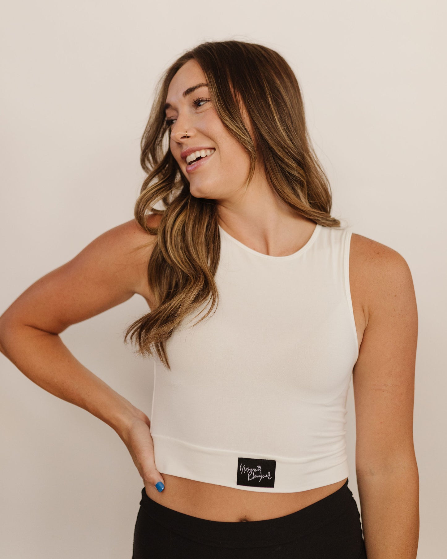 Tank Layering Crop Top in White