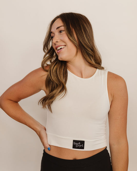 Tank Layering Crop Top in White
