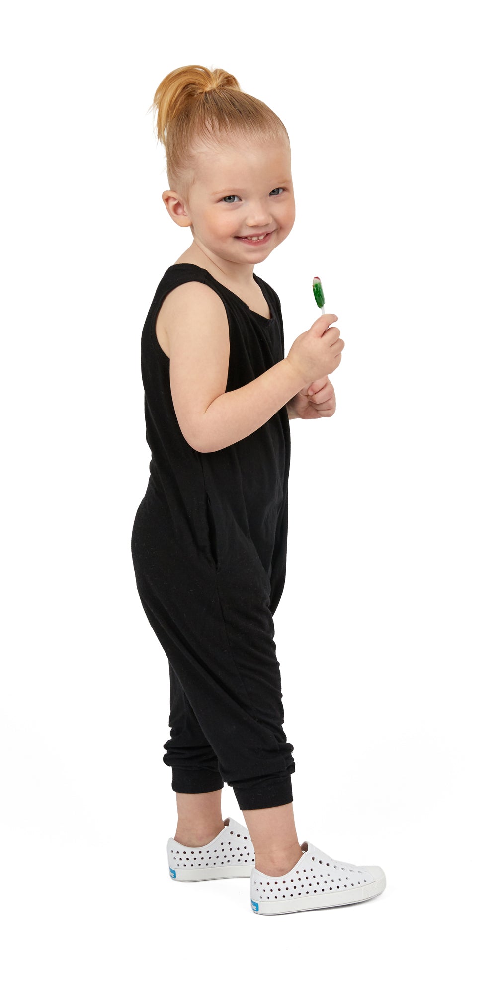 Momper Romper toddler kid mini onepiece in black.