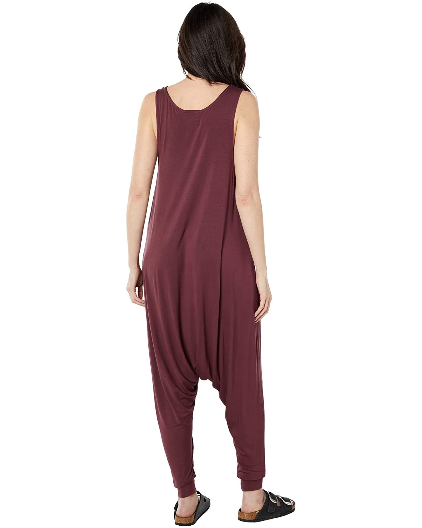 Women's Momper Romper in Desert Rose purple.