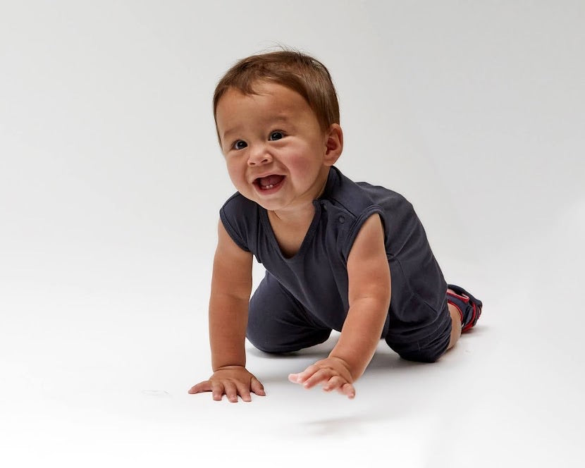 Slate Blue Baby Momper Romper