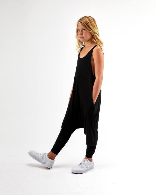 Big Kids Black Momper Romper