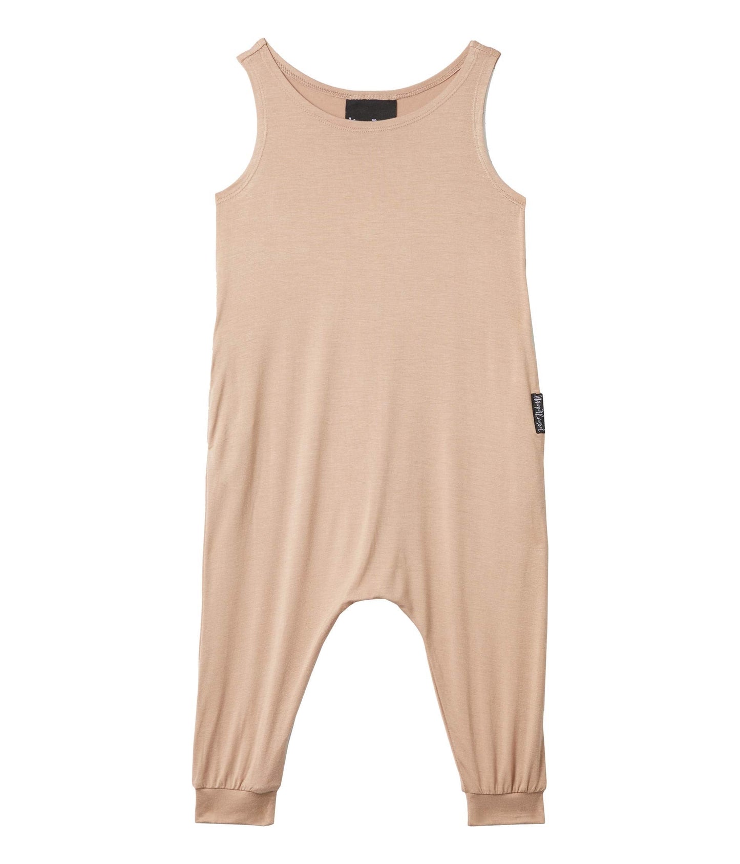 Toddler Momper Romper in Taupe.