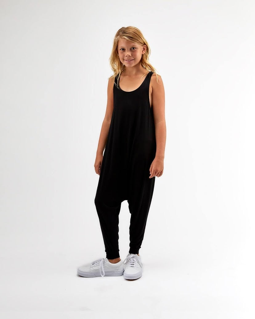 Big Kids Black Momper Romper