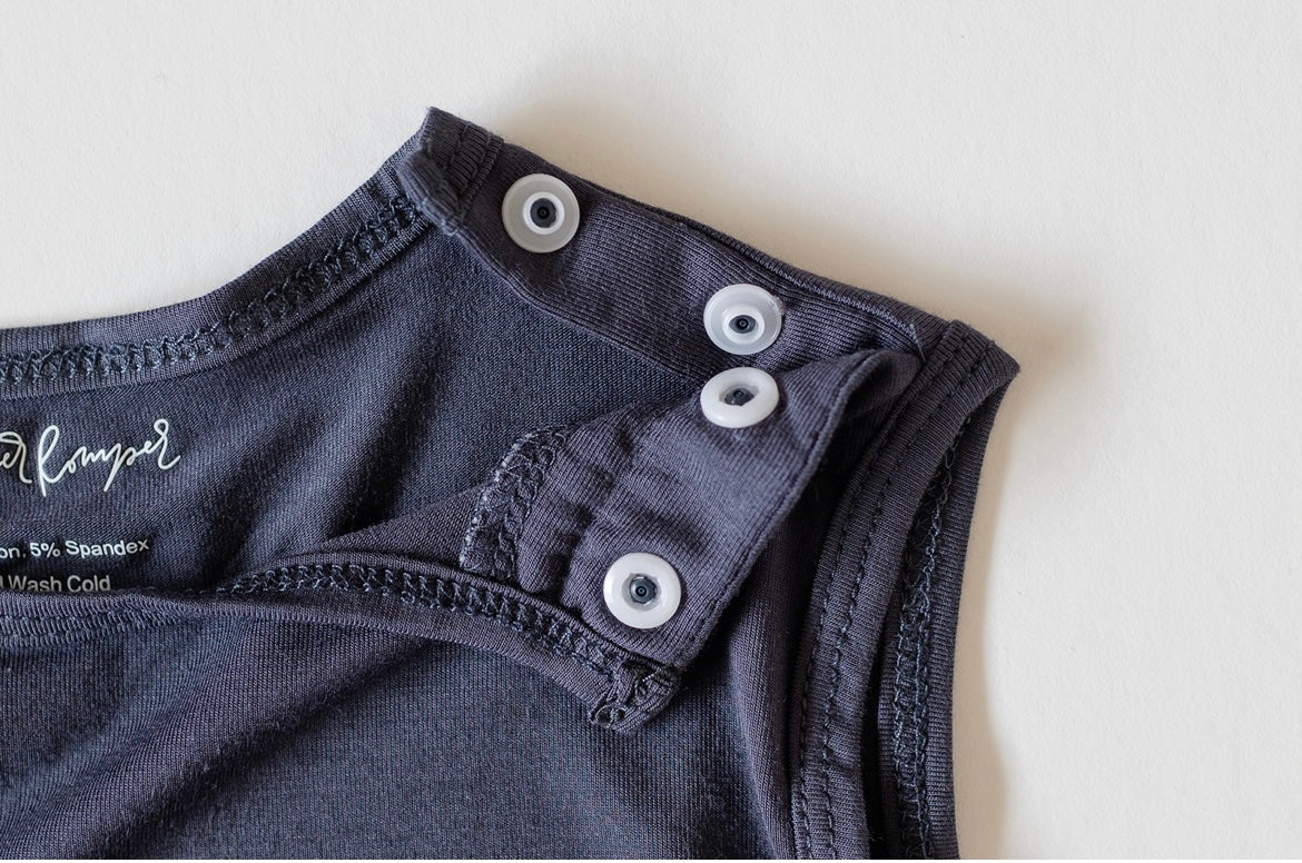 Slate Blue Baby Momper Romper