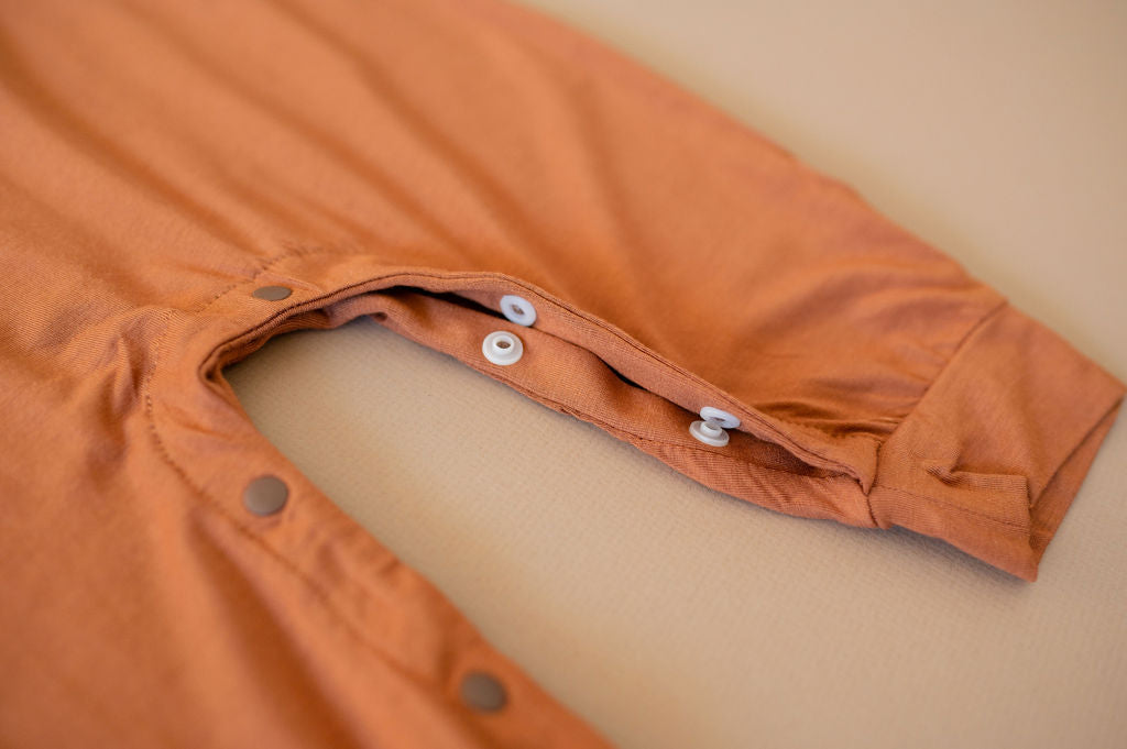 Baby Momper Romper in Terra Burnt Orange