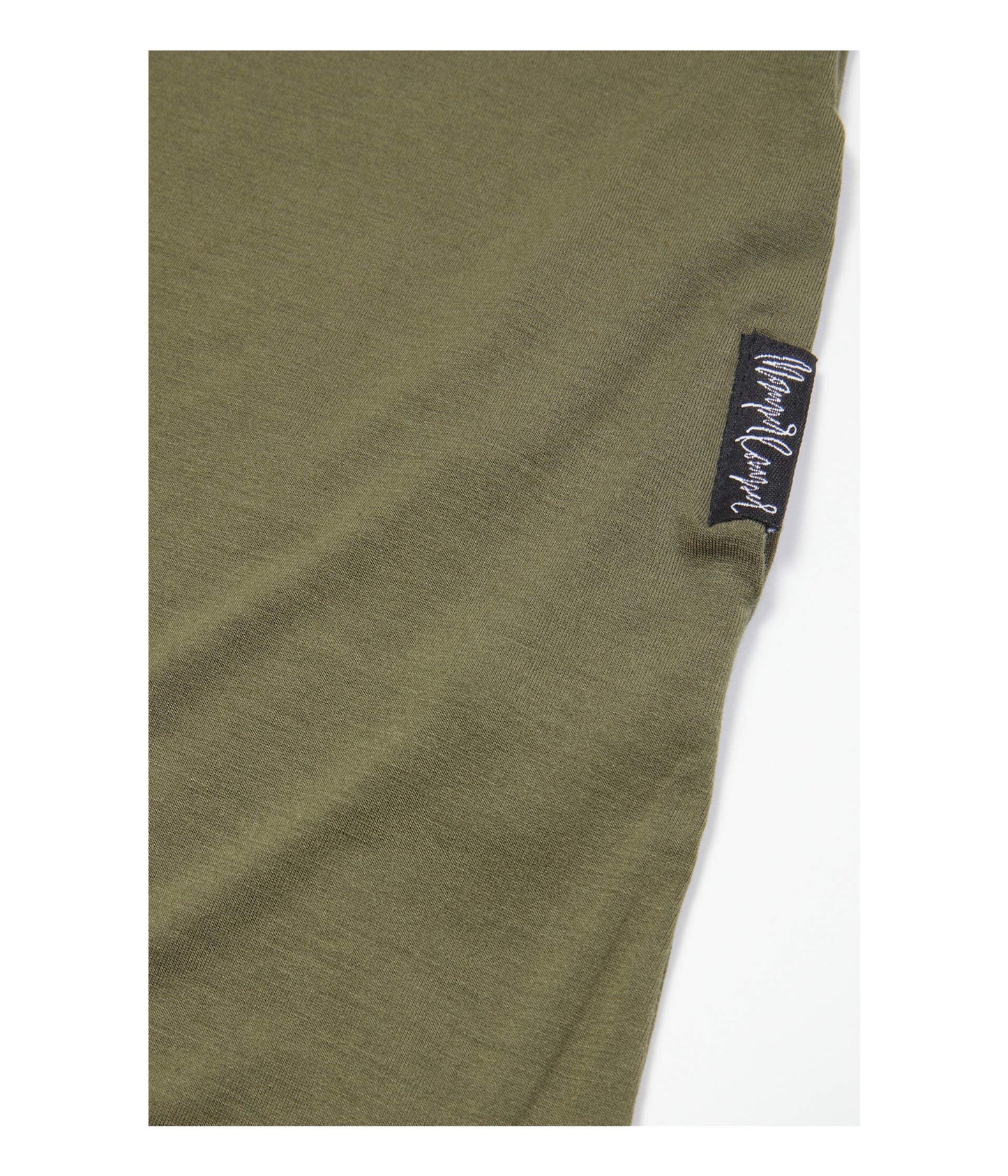 Toddler Momper Romper in olive green.