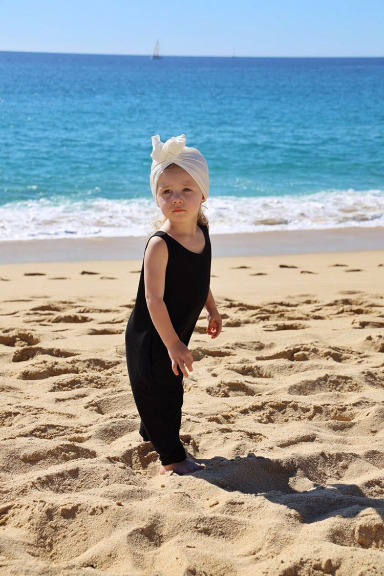 Girls' romper in black.