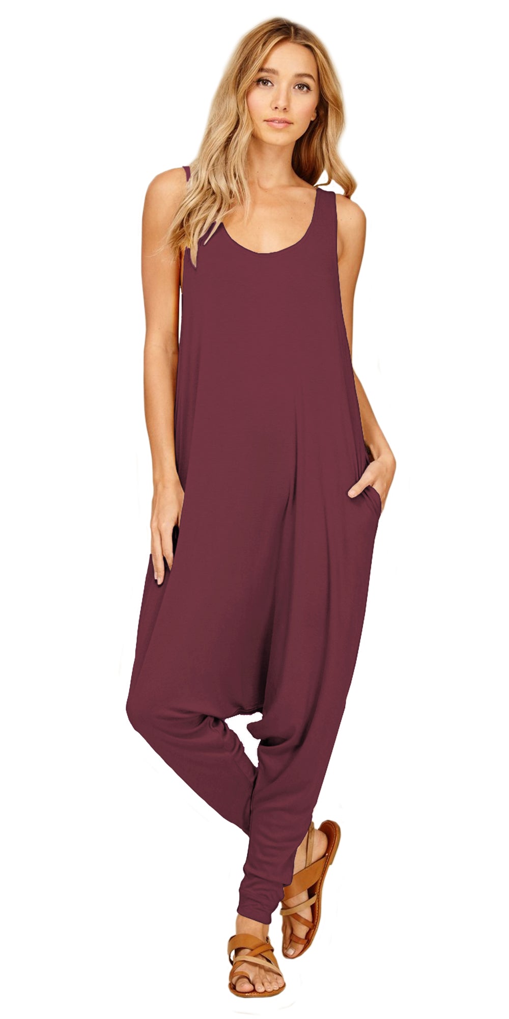 Women's Momper Romper in Desert Rose purple.