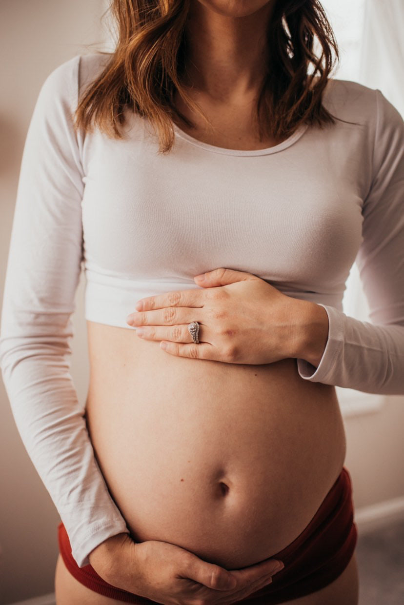 Layering long sleeve top for maternity.