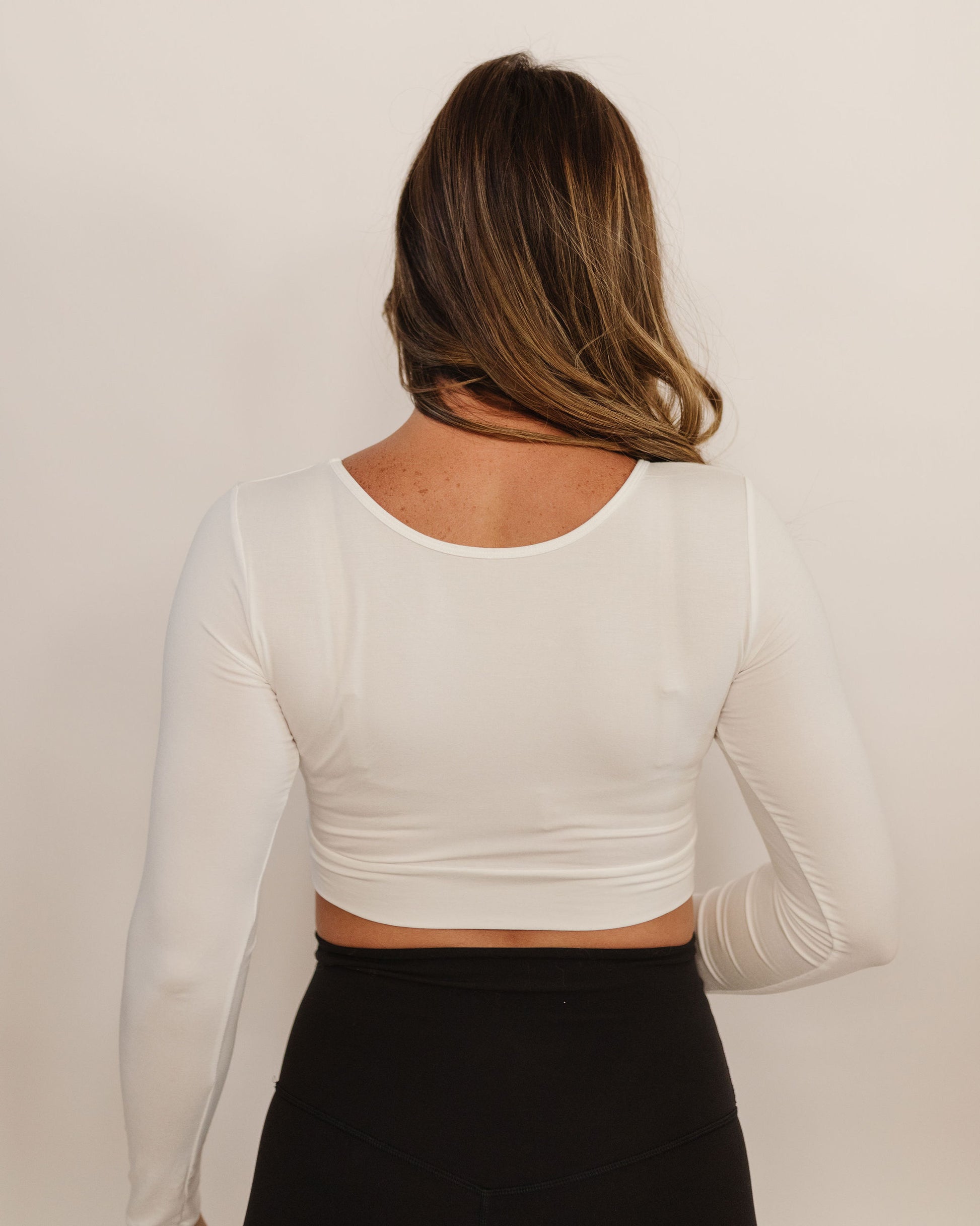 Long Sleeve Layering Top in White