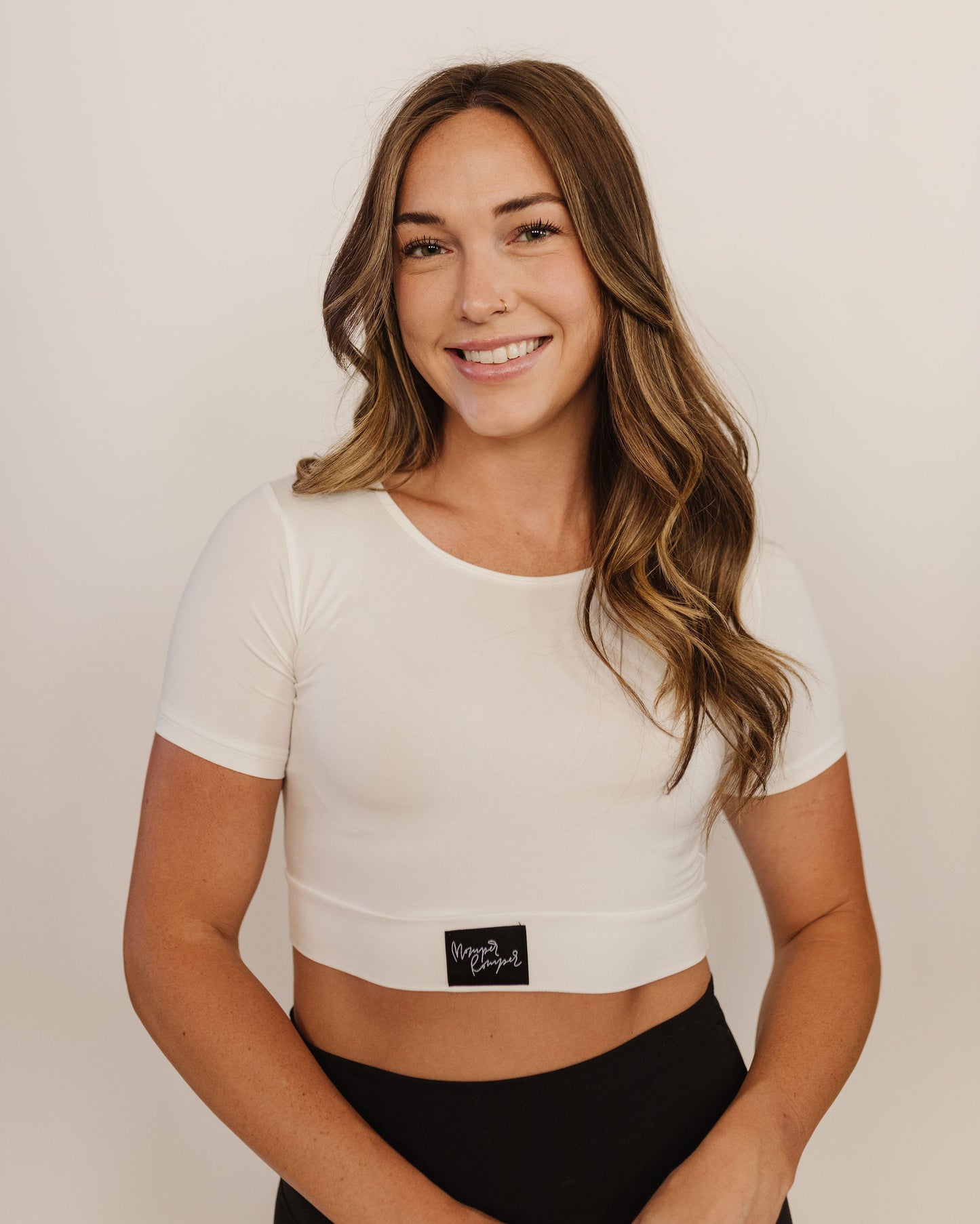 Short Sleeve Layering Top in White