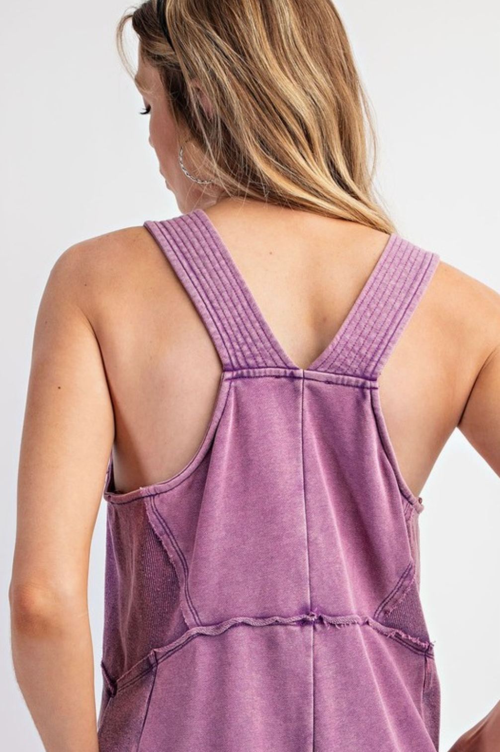 Lilac Mineral Wash Shortie Momper Romper Jumpsuit.