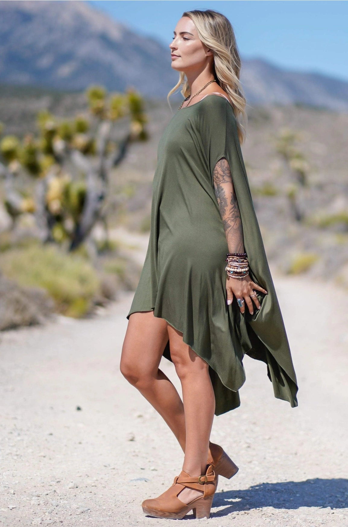 Olive Green Layering Tunic Top